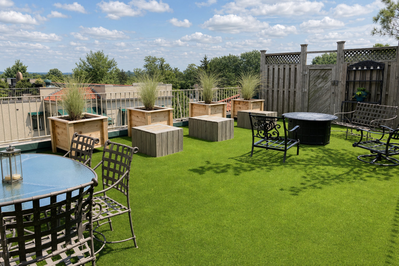 Turf for rooftop gardens in McAllen, TX